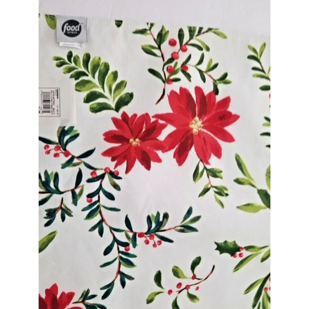 Food Network Placemats Stain-Resistant Holiday Poinsettias Set of 4 New Tags